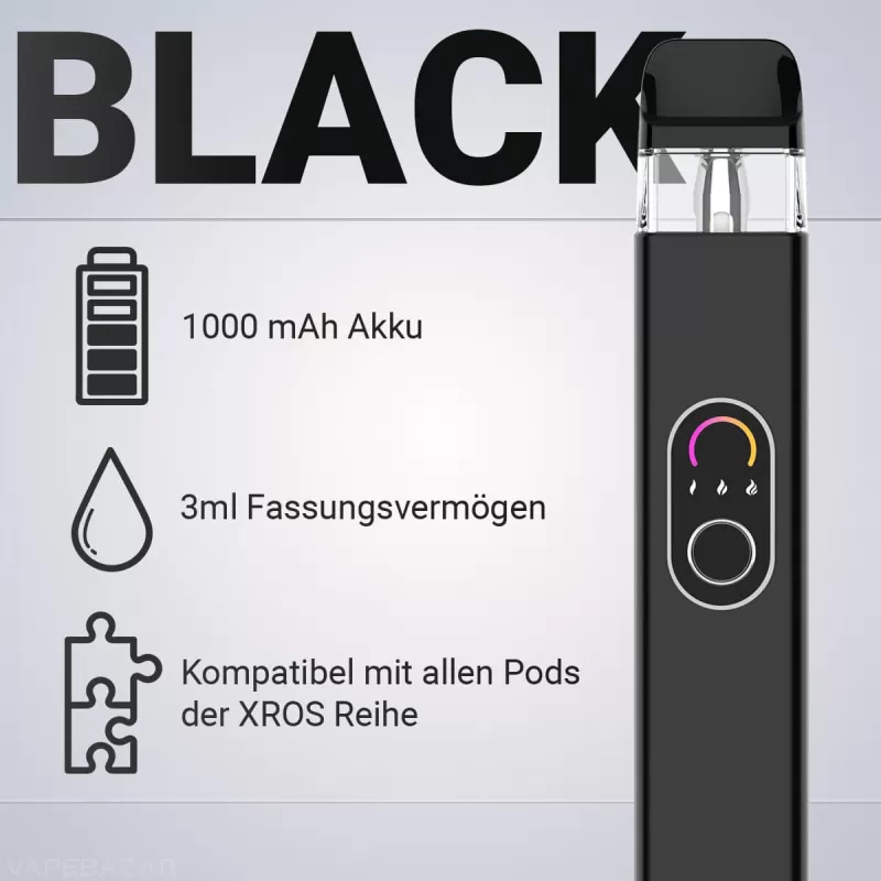 Vaporesso XROS 4 Pod Kit – Black - Image 2