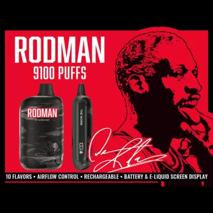 Rodman 9100 Disposable by Aloha Sun – 9100 Puffs - All Star (Blue Razz Ice)