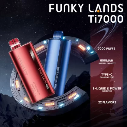 Funky Lands Ti7000 Rechargeable Disposable - Melon Berry Bomb Ice (Frozen Edition)