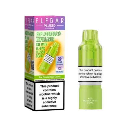 Kiwi Passion Fruit Guava ElfBar Plus 50 Refill Pack - Ecigwizard