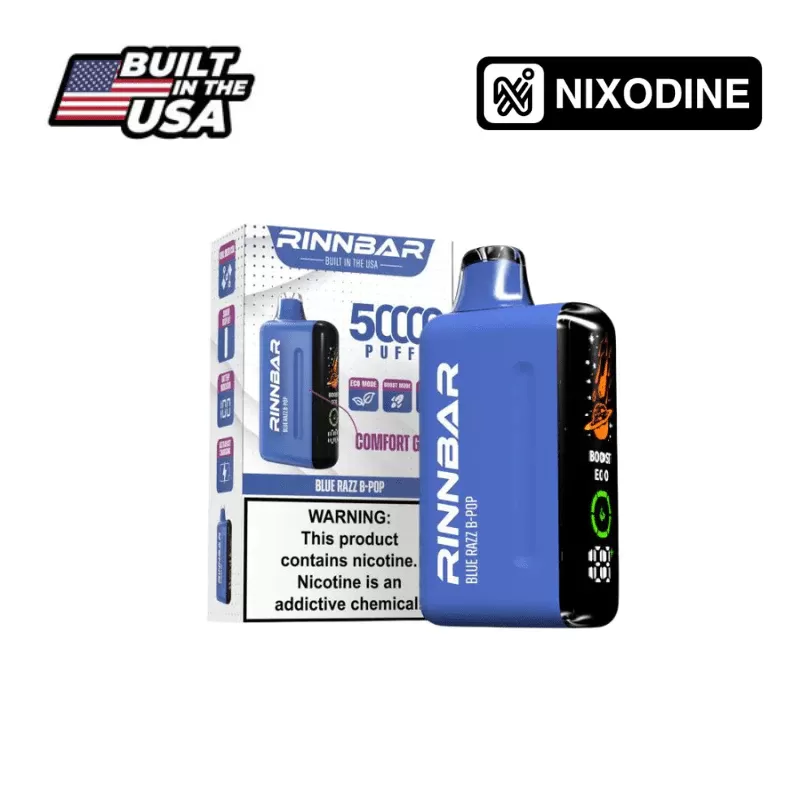 Rinnbar 50k Nixodine Disposable Blue Razz B-Pop