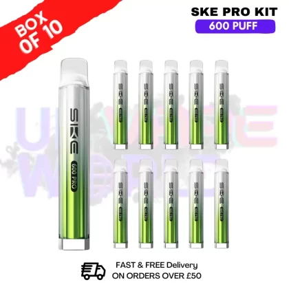 Kiwi Passion Fruit Guava SKE Crystal PRO 600 Puff Box Of 10