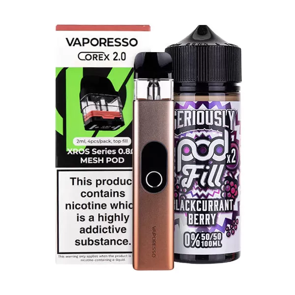 Vaporesso XROS 4 Nicotine Free Bundle - Champagne Gold / 0.8ohm (Mesh) - Image 2