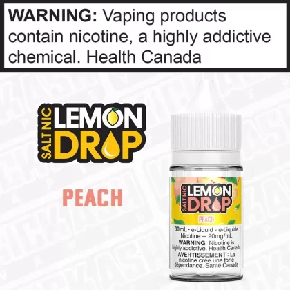 Peach Salt by Lemon Drop - Strength#12 mg/mL 30 mL ONTARIO EXCISE STAMP>20 mg/mL 30 mL ONTARIO EXCISE STAMP