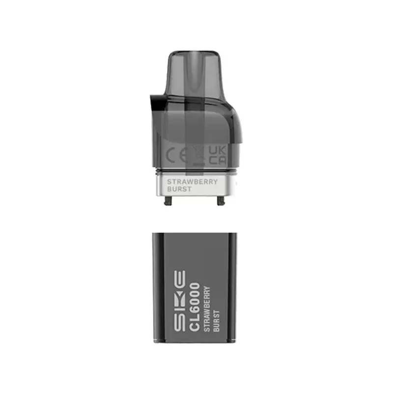 SKE Crystal CL6000 Strawberry Burst Pod and Container - Nicotine Strength#20mg (BA3A47)
