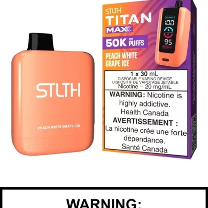Peach White Grape Ice STLTH Titan Max Disposable Vape