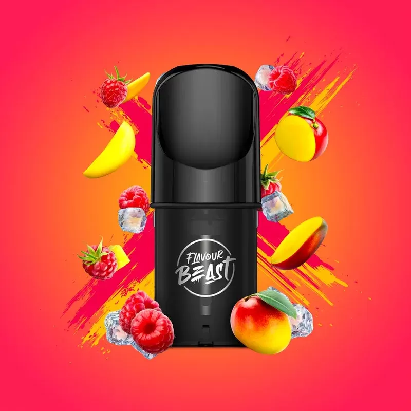 Flavour Beast Pods – STLTH Compatible – Ragin’ Razz Mango Iced - Vape Product