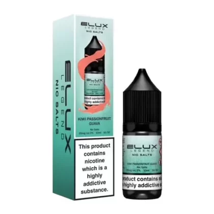 Elux Legend Nic Salt E-Liquid 10mg 20mg Kiwi Passionfruit Guava – Pack Of 10x 10ml