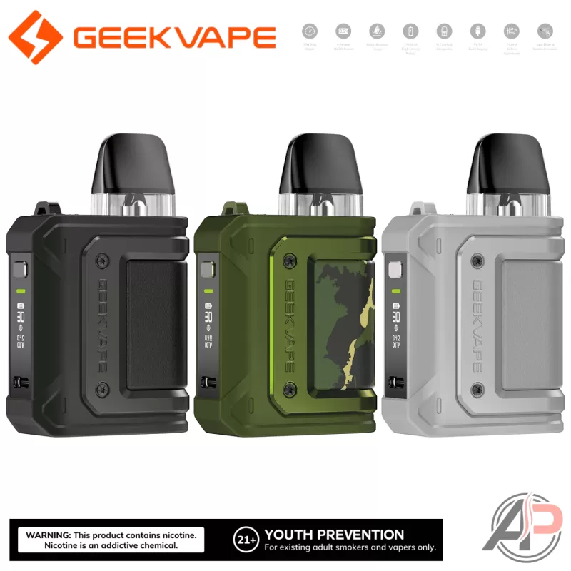 Geek Vape Aegis Hero Q 30W Pod System Starter Kit Device - Black, Blue