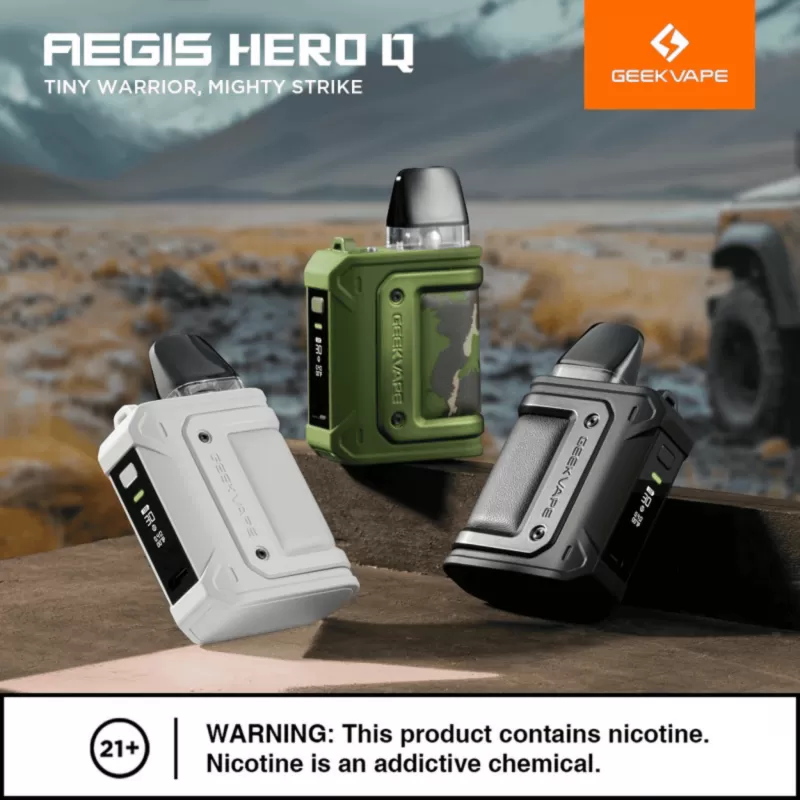 Geek Vape Aegis Hero Q 30W Pod System Starter Kit Device - Black, Blue - Image 2