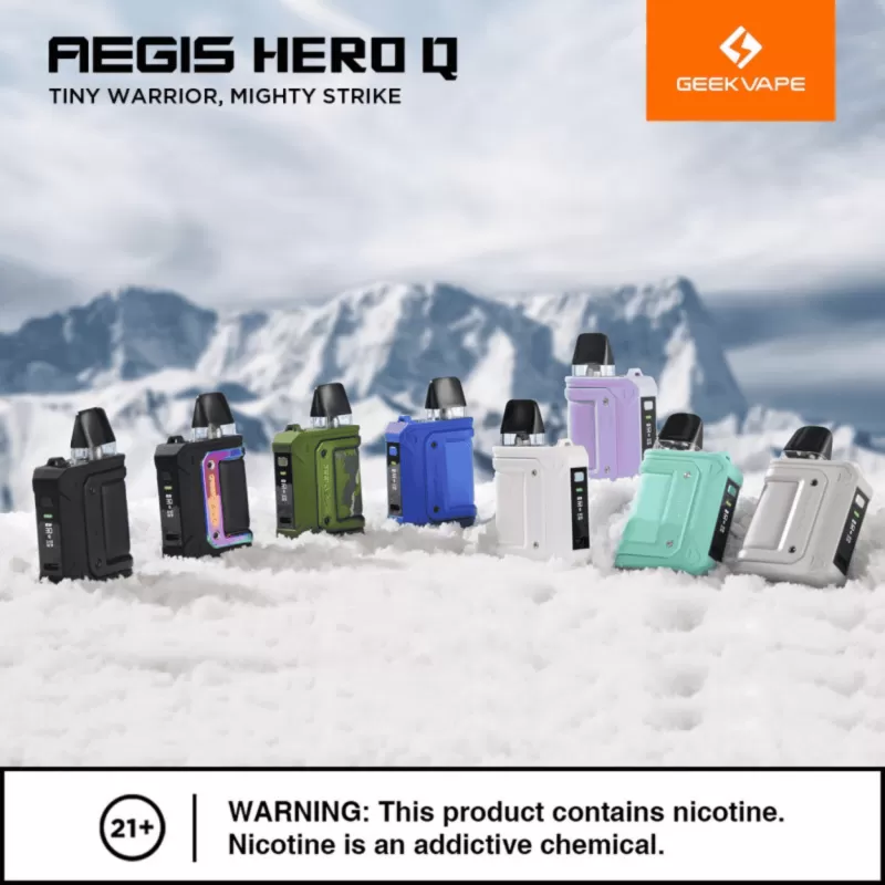 Geek Vape Aegis Hero Q 30W Pod System Starter Kit Device - Black, Blue - Image 3