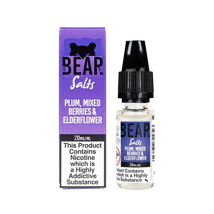 Bear Salts Plum, Mixed Berries & Elderflower 10ml Nic Salt E-Liquid