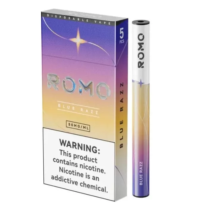 ROMO Disposable Vape - Single Pack; Blue Razz, Butter Tobacco; Vape Product