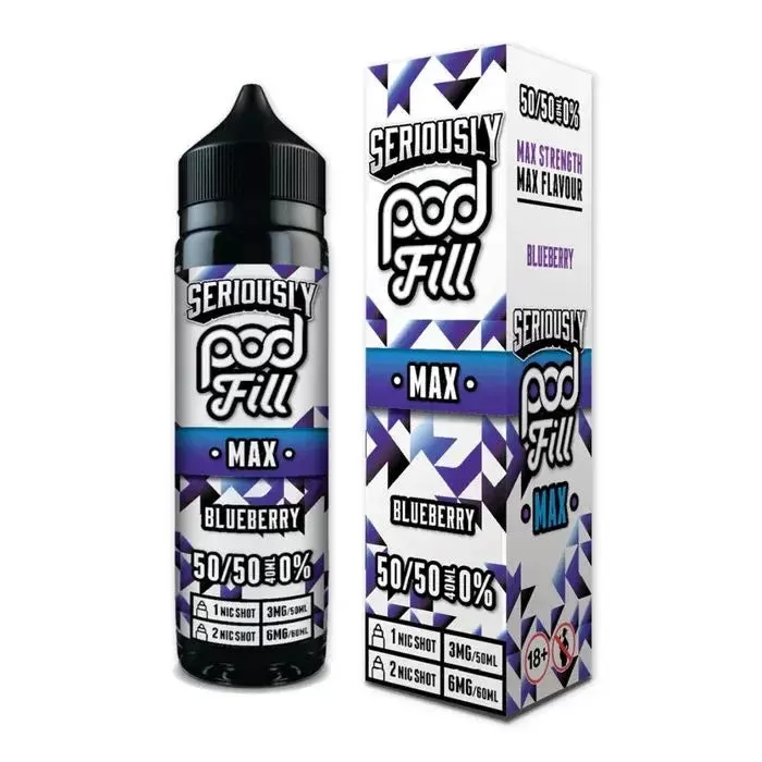 Doozy Seriously Pod Fill Max Blueberry Shortfill + 2 FREE Nic Shots