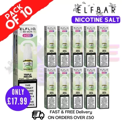 Triple Melon ElfLiq Nic Salt BOX OF 10 – ONLY £17.99