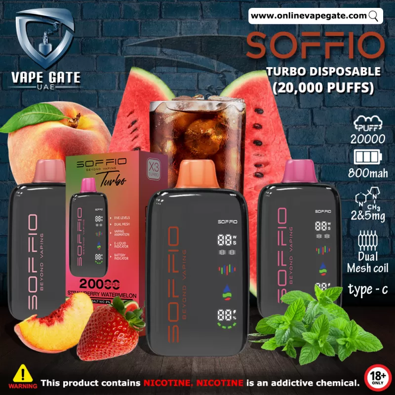 Soffio Turbo Disposable Vape (20,000 Puffs) - Pineapple Mango Ice / 20 mg - Image 2
