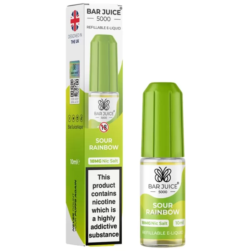 Sour Rainbow Nic Salt E-Liquid by Bar Juice 5000 (10ml) - 15mg