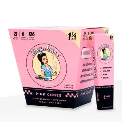 Blazy Susan | Pink Pre-Rolled Cones 6-Pack | 84mm – 21 Count