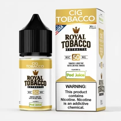 Cig Tobacco Salt 30mL Pod Juice x Royal 50/50 Vape Juice - Vape Product; Vape Product, Vape Product (B69F9F)