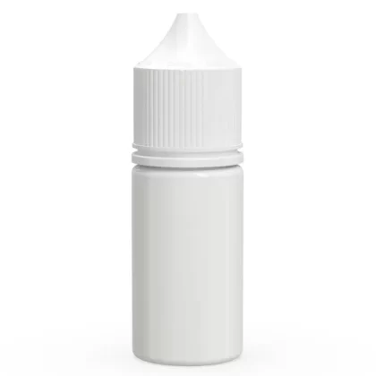 CHUBBY GORILLA | Child Resistant Stubby Unicorn PET Dropper Bottles White | 30mL – w/ White Lid – 1000 Count