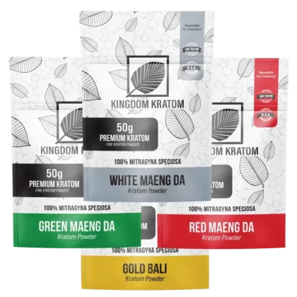 Kingdom Kratom Medium Kratom Powder Sample Pack (4 50g Bags)