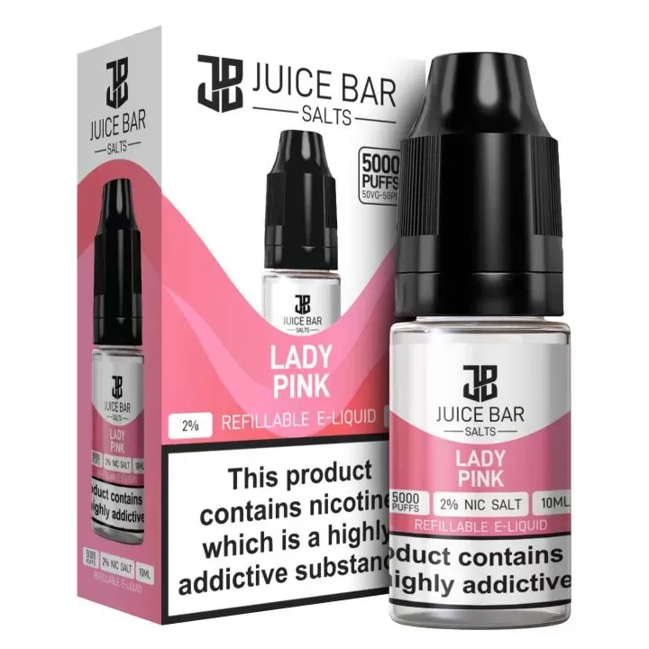 Lady Pink 5x 10ml Nic Salt Juice Bar 5000 E Liquid