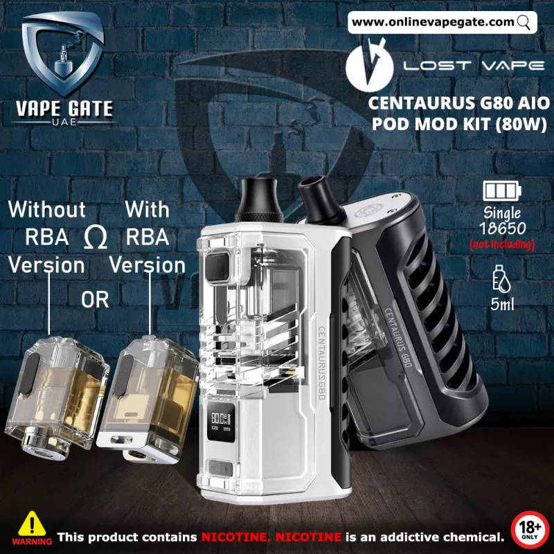 Lost Vape Centaurus G80 AIO Pod Mod Kit (80W) - Midnight Dark - Without RBA Version
