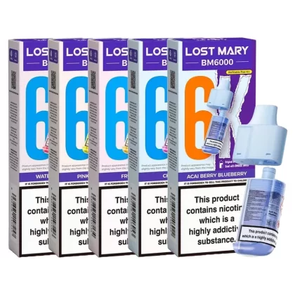 LOST MARY BM6000 PRE-FILLED PODS 5 X MULTIPACK