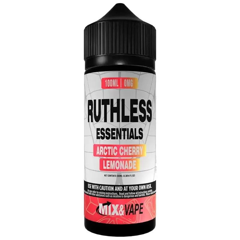 Ruthless Essentials 100ml Shortfill Vape Juice - Flavour#Arctic Cherry Lemonade>Blue Razz Starwzz>Coconut>Jewel Mint>Peppermint Blast>Red Skitz Skitz>Wild Berrylicious