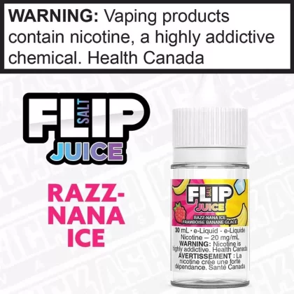 Razz Nana Ice by Flip Juice Salt - Strength#20mg/mL 30mL -PROV &FED STAMP>12 mg/mL 30mL ON