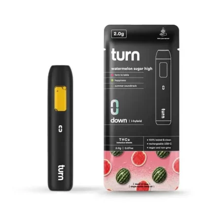 Turn Hemp THCa blend Disposable Vape Pen 2g (Indica) Nightime - Mango x Guava, Watermelon Sugar High