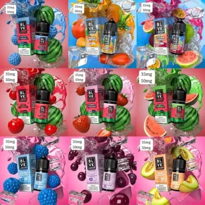 Blvk Bar Saltnic 30ml E-liquid 35Mg & 50Mg - STRENGHT#35 MG>50 MG~FLAVOR#STRAWBERRY CREAM>American Tobacco Ice>Apple Grape Ice>Blue Raspberry Ice>Burly Tobacco>Double Spearmint Ice>Grape Sod (C46284)