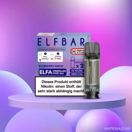 ELFBAR ELFA Pods Blueberry Snow 20mg – 2er Pack - Elf Bar / Cooling Agent / Propylenglykol / Aromastoffe / Glycerin / Nikotinsalz