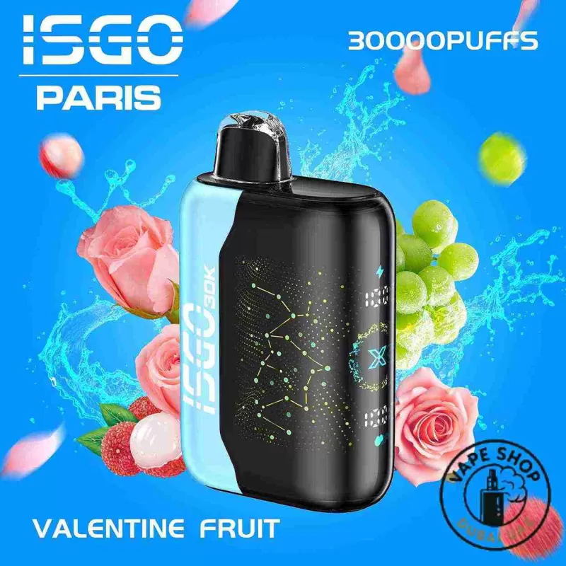 ISGO Bar Paris X 30000 Puffs 50MG Disposable Vape in Dubai - Vape Product, FULL BOX 10 DEVICE; Black Paradise, Grape (CD9798) - Image 2