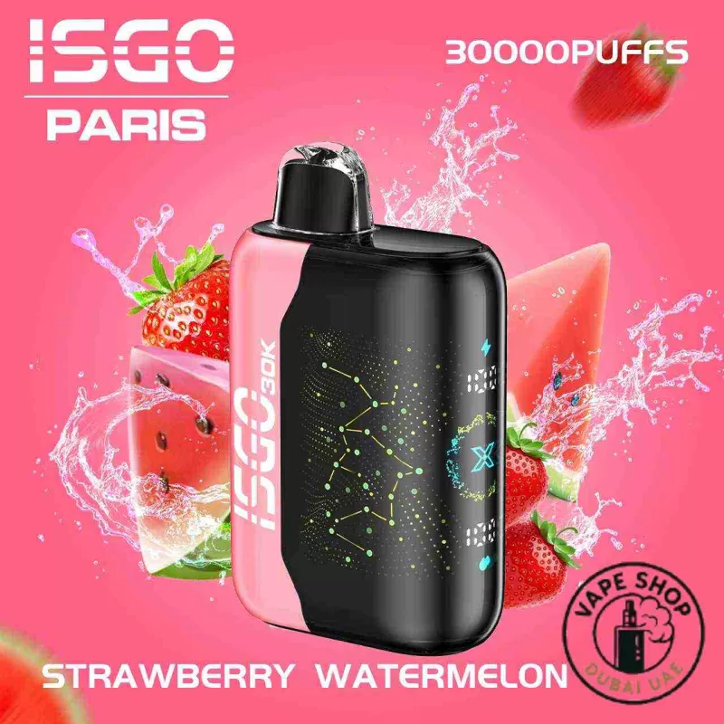 ISGO Bar Paris X 30000 Puffs 50MG Disposable Vape in Dubai - Vape Product, FULL BOX 10 DEVICE; Black Paradise, Grape (CD9798) - Image 3