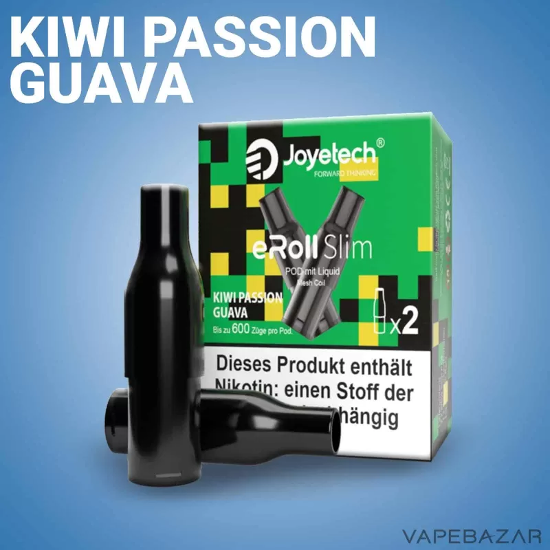 Joyetech eRoll Slim Prefilled Pod – Kiwi Passion Guava (2er Pack) - Joyetech / 20mg/ml / 2ml / ca. 600 / Glycerin / Aromen / Propylenglykol / Nikotin / Nein / Kiwi / Guave / Passionsfrucht - Image 2