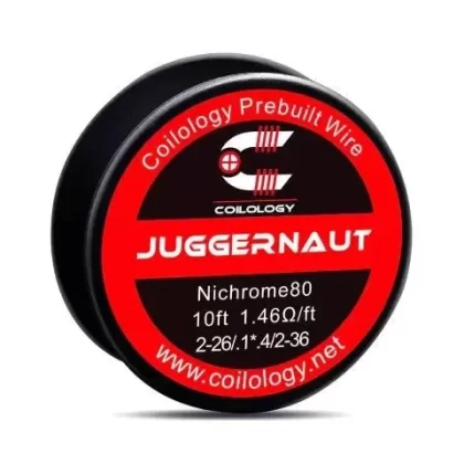Coilology Juggernaut Wire - Resistance#1.46 ohm/ft Ni80>2.60 ohm/ft Ni80>0.91 ohm/ft SS316L (864206)