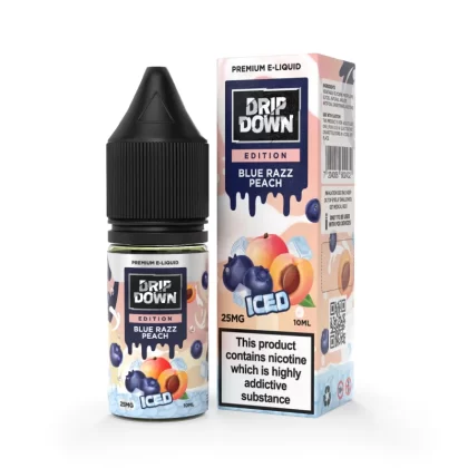 Drip Down Salt- Blue Razz Peach Ice 10ml (25,50mg) - Vape Product, Vape Product