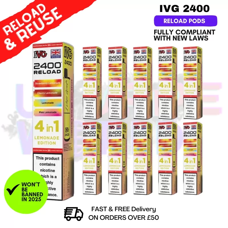 Lemonade Edition IVG 2400 RELOAD Pods – Box Of 10