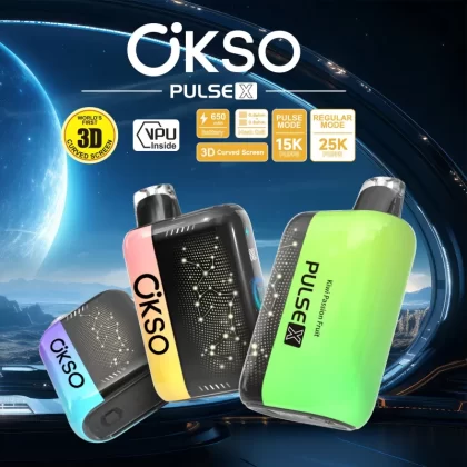 OKSO Pulse X 25000 25K Puffs Pulse/Regular Mode LED Display Disposable Vape - Vapeq10