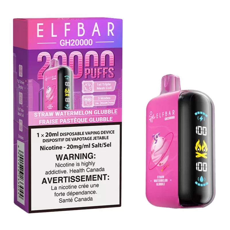 Elf Bar GH20K Disposable Vape Device – Straw Watermelon Glubble 20ml