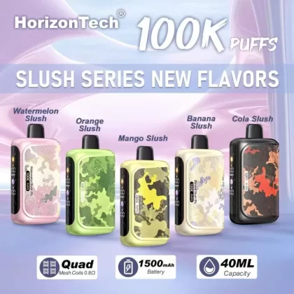 Made in Indonesia | HorizonTech 100K "Slush Series" Disposable Device - 100,000 Puffs - Orange Slush