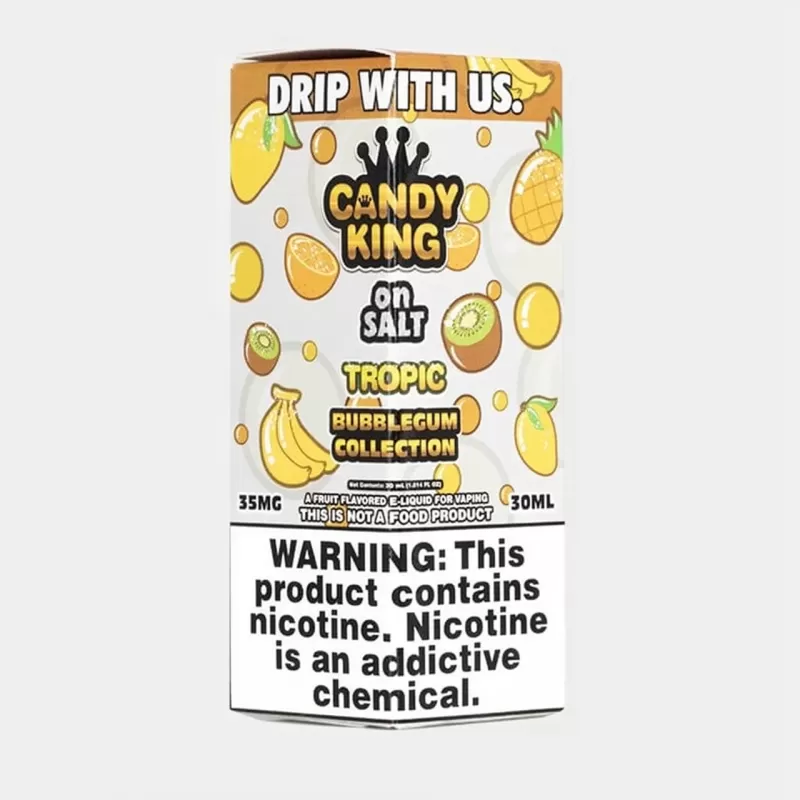 Candy King Tropic Salt Bubblegum On Salt Nicotine Vape Juice - Image 3