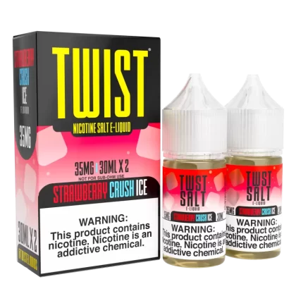 TWIST Nicotine Salt E-Liquid - Strawberry Crush Ice - 60ML E-Liquid (Twin 30ML Pack) - 35MG
