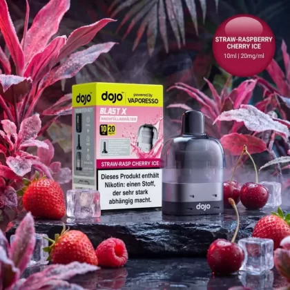 Vaporesso Dojo Blast X Pod Nachfüllbehälter 10ml – Straw-Raspberry Cherry Ice – 20mg