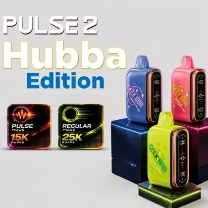GEEK BAR PULSE 2 25K 25K Puffs Dome Display - Blue Razz Hubba, Grape Hubba; Vape Product (9CC043)