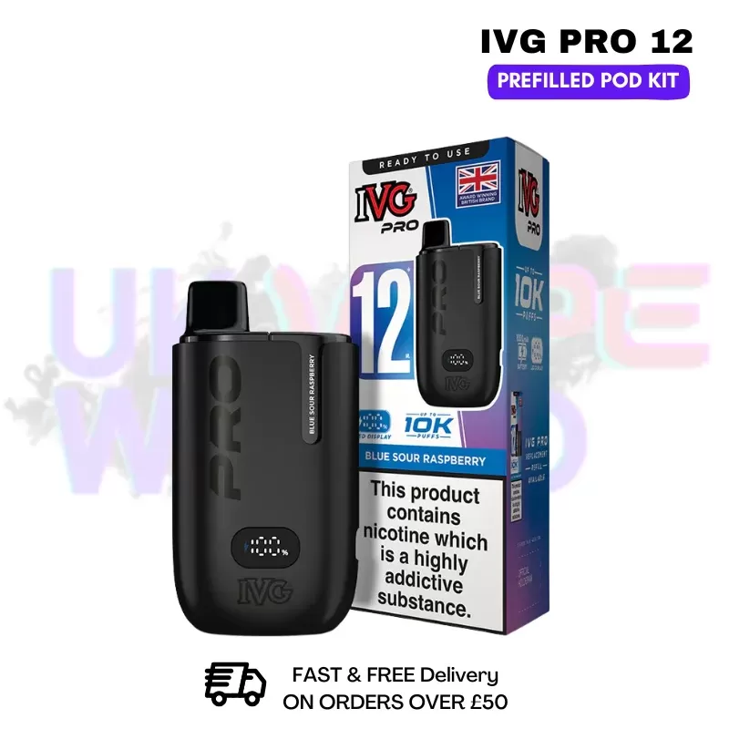 Blue Sour Raspberry IVG Pro12 Prefilled Pod Kit