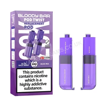 Bloody Bar Pod Twist 20K Blue Razz Bear/ Bear Mix Prefilled Pod - Vapestreams Co