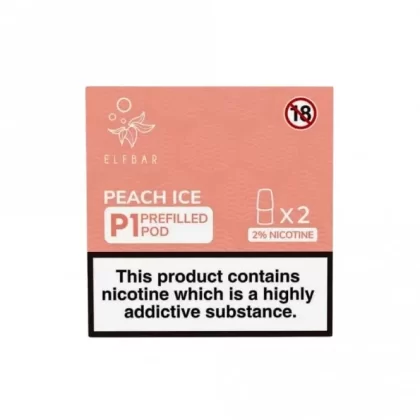 Elf Bar Mate 500 P1 Peach Ice Mate P1 Nic Salt E Liquid Pods (2 x 2ml)