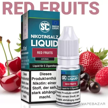 SC Salt Liquid – Red Fruits - Propylenglycol, Pflanzliches Glycerin, Nikotinbenzoat, Aroma, Nikotinmalat; 10mg/ml, 20mg/ml; Beeren Mix, Kirsche